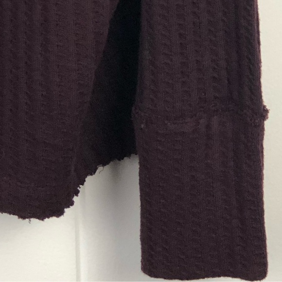 Free People Womens Juicy Waffle Knit Top Surplice Back Cowl Neck Small - Picture 7 of 10